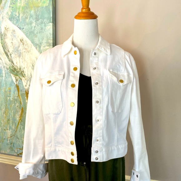 White House Black Market Jackets & Blazers - White house black market white stretch denim cropped jacket